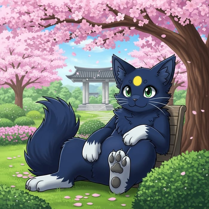 Nemona from Pokemon Barefoot - Tranquil Garden Scene Nemona from Pokemon Barefoot - Tranquil Garden Scene