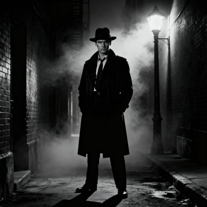 Classic Noir Detective in Vintage 1950s Style Classic Noir Detective in Vintage 1950s Style