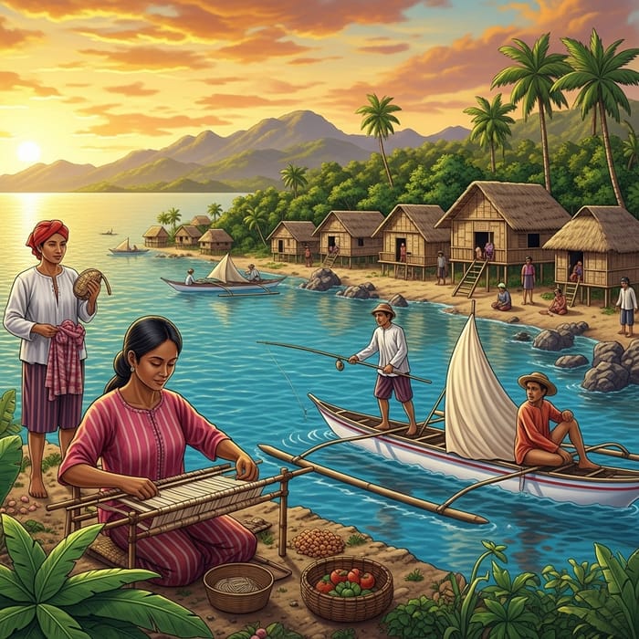 Enlightening Pre-Colonial Philippines Scene in Bohol with Diverse Daily Activities Enlightening Pre-Colonial Philippines Scene in Bohol with Diverse Daily Activities