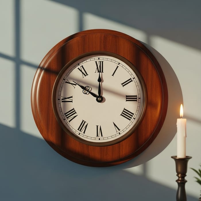 Antique Wall Clock with Roman Numerals at 10 | Serene Moment Captured Antique Wall Clock with Roman Numerals at 10 | Serene Moment Captured