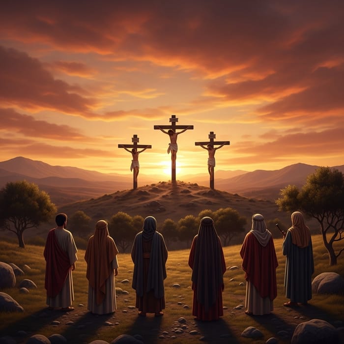 Ancient Crucifixion Scene in Historical Israel