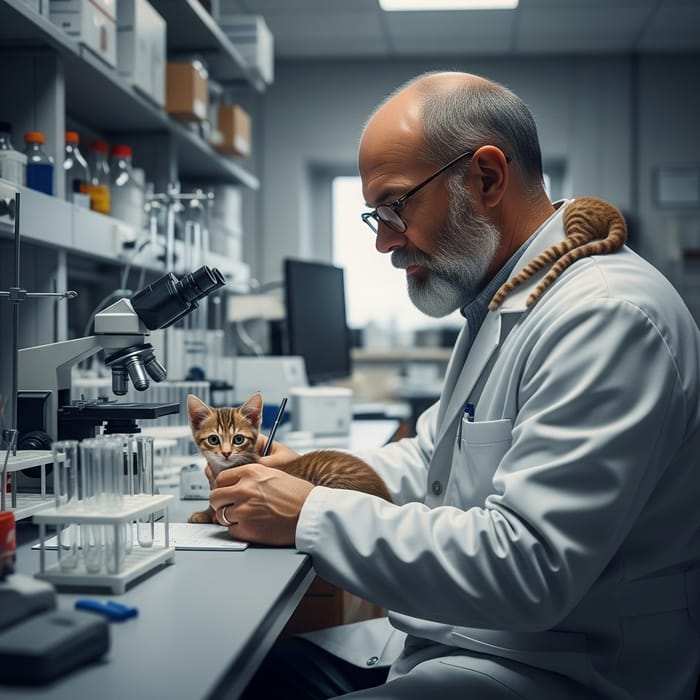Captivating Cat Transformation: Bearded Scientist Turns into Feline Phenomenon Captivating Cat Transformation: Bearded Scientist Turns into Feline Phenomenon