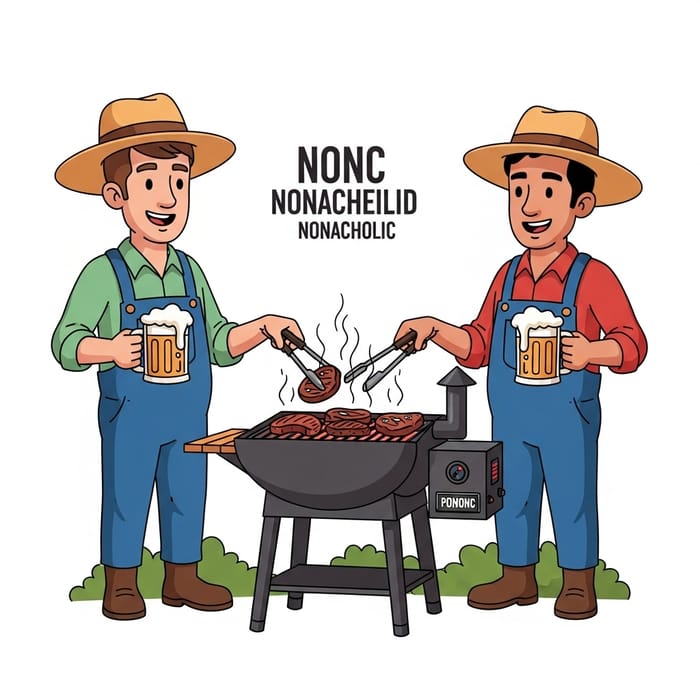 Cartoon Hillbillies Enjoy BBQing on Modern Pellet Grill Cartoon Hillbillies Enjoy BBQing on Modern Pellet Grill