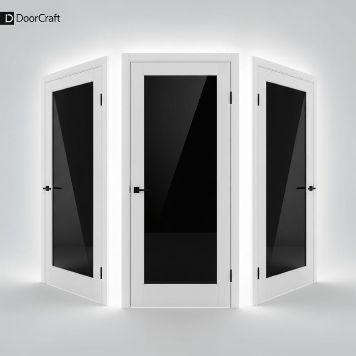 Stylish White Interior Doors with Black Glass - Catalog Cover