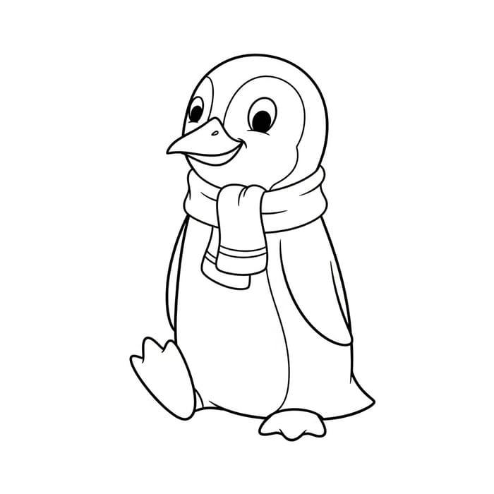 Funny Penguin Cartoon for 3-Year-Olds - Classic Children's Book Style Funny Penguin Cartoon for 3-Year-Olds - Classic Children's Book Style