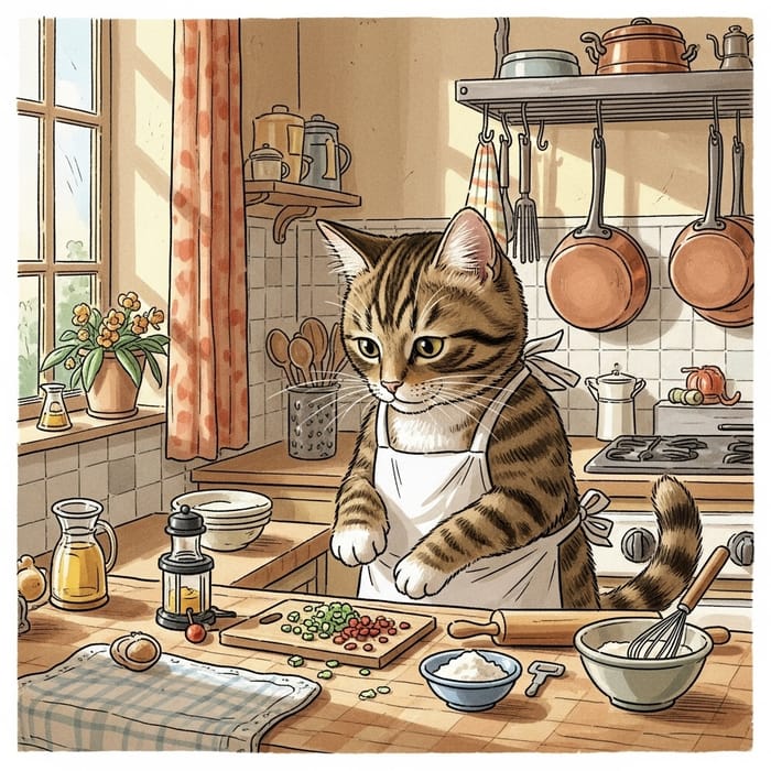 Cute Cat Cooking - Adorable Kitchen Moments Cute Cat Cooking - Adorable Kitchen Moments