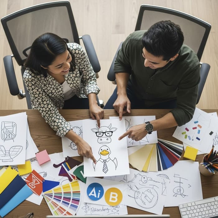 Playful Branding Image: A Humorous Take on Creative Collaboration