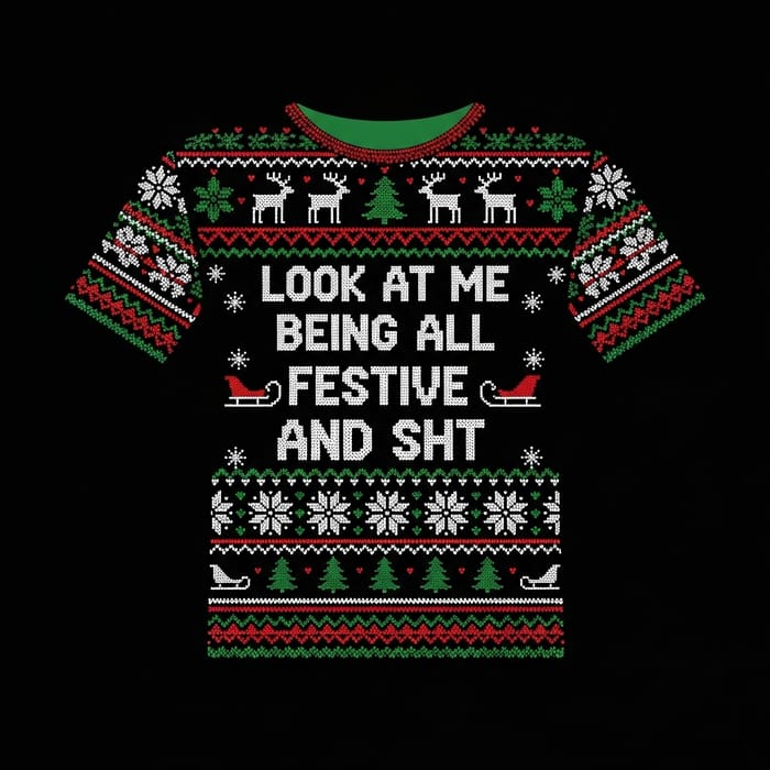 Festive Ugly Christmas Sweater Vector Illustration Art