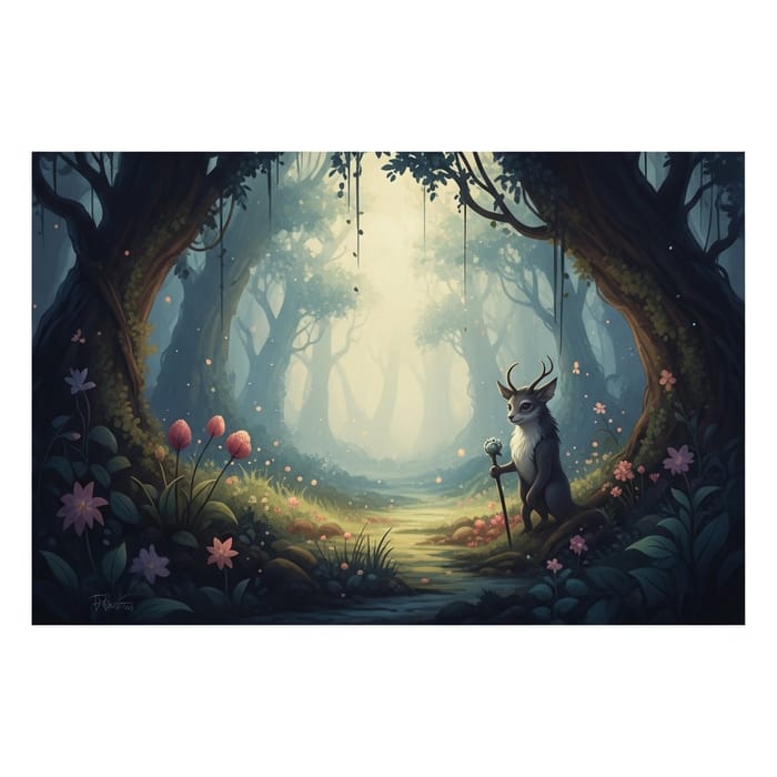 Enchanting Mystical Forest with a Magical Creature Enchanting Mystical Forest with a Magical Creature