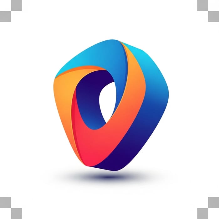Vibrant 3D Logo Design - Unique Shape & Contrasting Colors