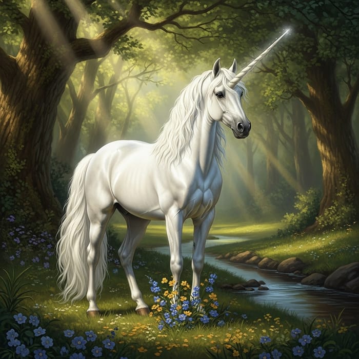 French Folklore Unicorn - Mythical Creature