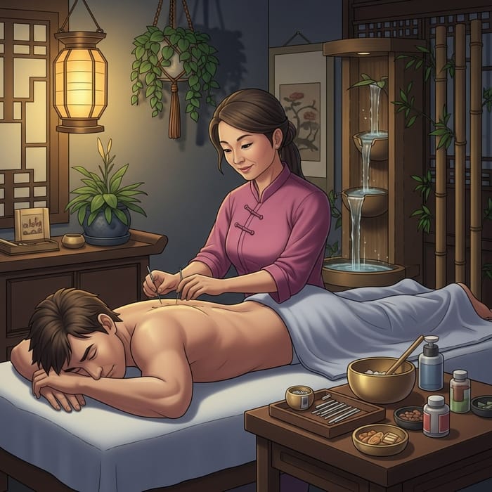 Traditional Acupuncture Therapy Session