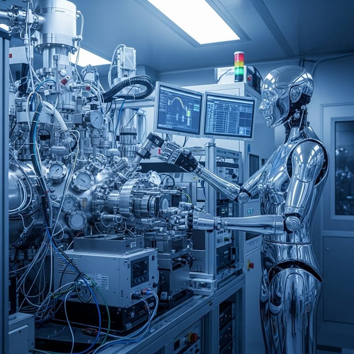 AI Robot in Advanced MBE Chamber AI Robot in Advanced MBE Chamber