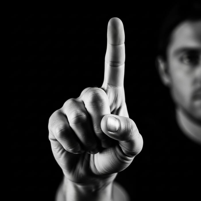 Intense Hand Gesture in Dramatic Monochrome - Canon EOS R5 Intense Hand Gesture in Dramatic Monochrome - Canon EOS R5
