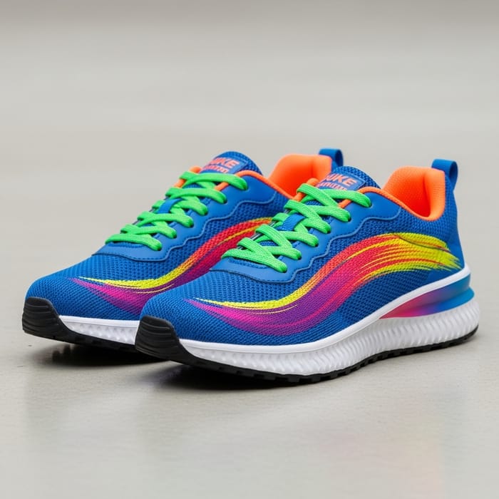 Colorful Sneakers with Bold Swoosh Design - Stylish Footwear