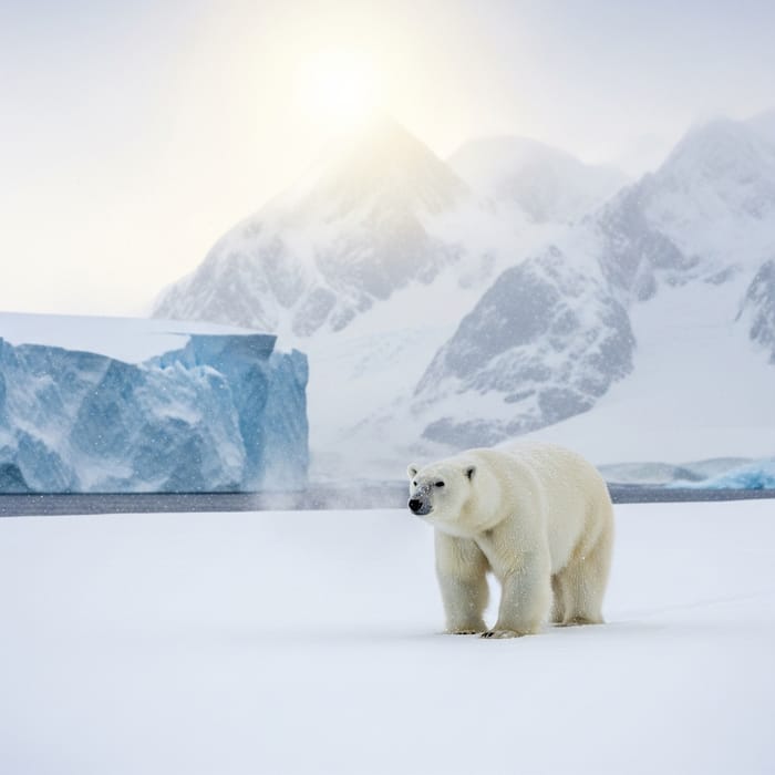 Majestic Polar Bear in Snowy Landscape - Nature's Beauty Captured