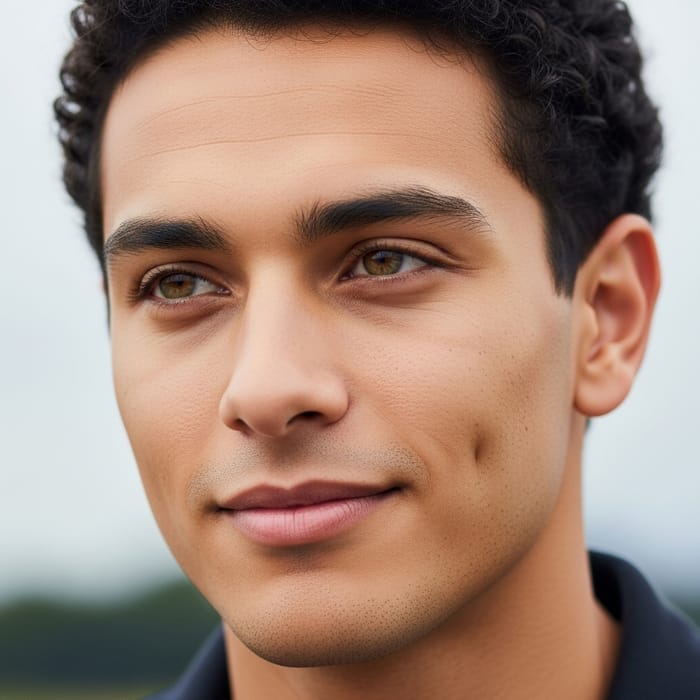 Portrait of Young Man with Hazel Eyes