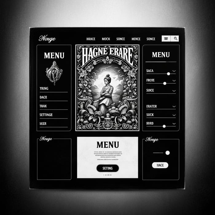 Vintage Black and White Website Appearance with Chiaroscuro Lighting