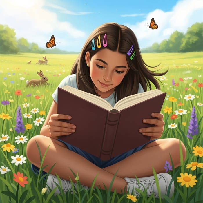 Young Hispanic Girl Enjoying a Summer Day Outdoors