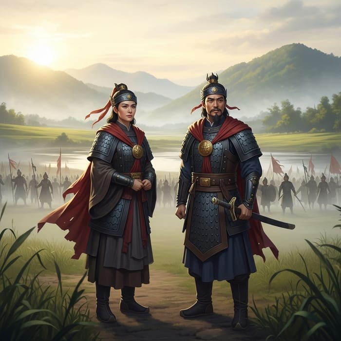 Ancient Vietnamese Generals on Battlefield