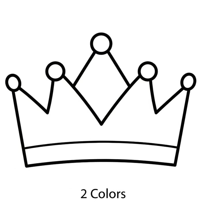 Simple and Uncomplicated Crown Coloring Page for Toddlers
