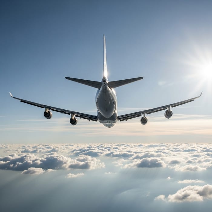 Commercial Airplane in Flight Commercial Airplane in Flight