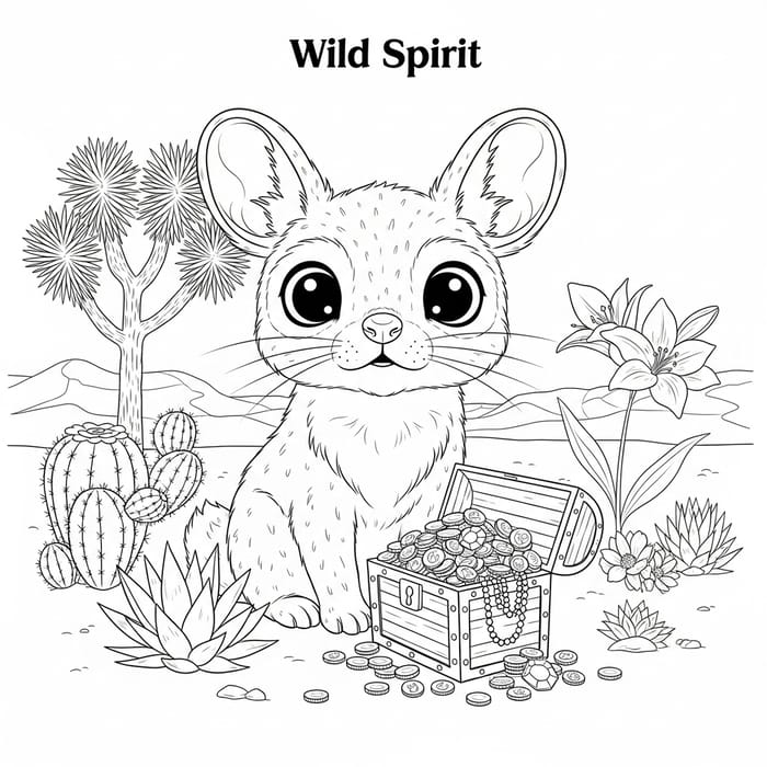Wild Spirit: A Retro Jerboa Coloring Book for Kids