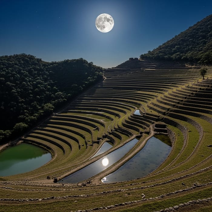 Nighttime Reflections at Teyuna: Photorealistic Image for Obra Curatorial ZHATUKUA 2025