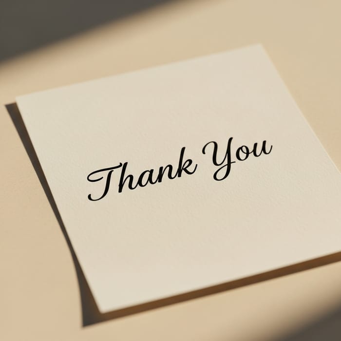 Beautiful 'Thank You' Note for Video Conclusion
