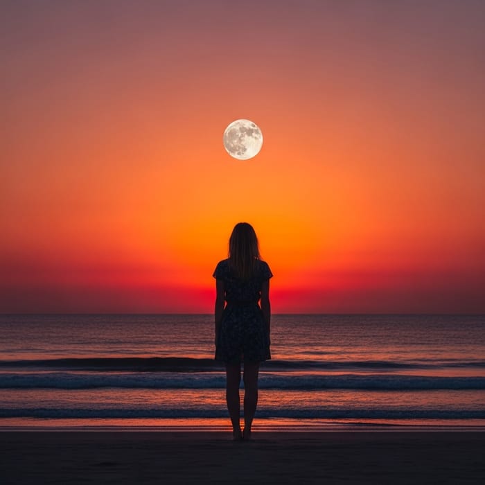 Serene Beach Moonlight Scene | Dreamlike Fine Art Photography Serene Beach Moonlight Scene | Dreamlike Fine Art Photography