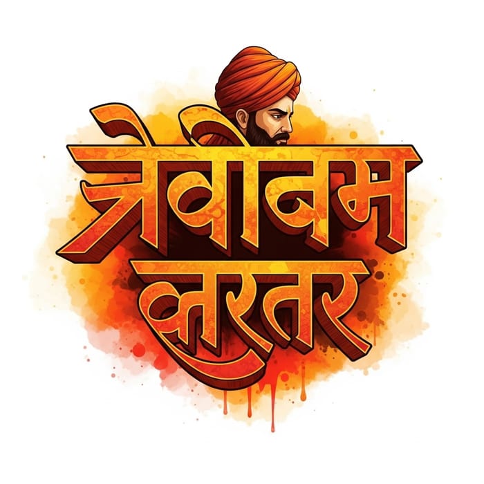 Bharatiya Warrior with Vibrant Orange, Red, and Yellow Finish