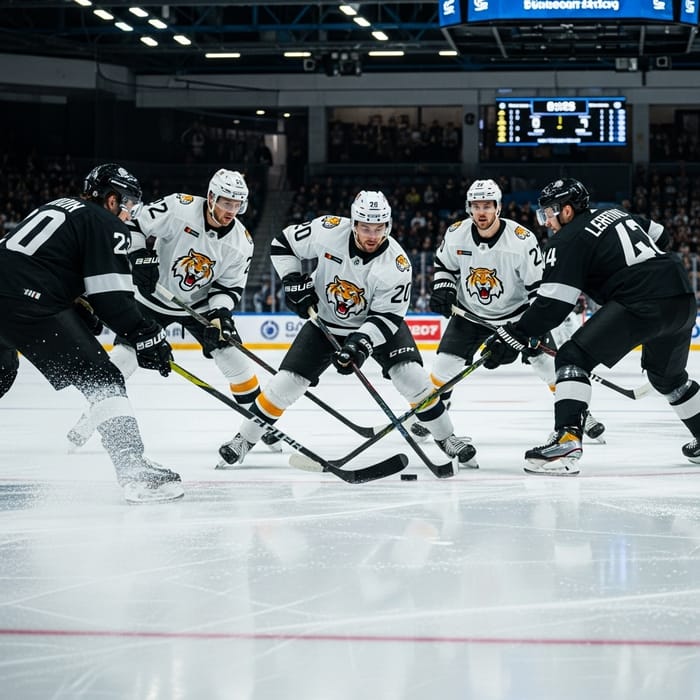 Hockey Dominance: White Team vs. Black Team Showdown Hockey Dominance: White Team vs. Black Team Showdown
