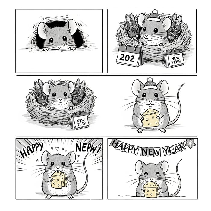 Cute Mouse Receives New Year's Gift Cute Mouse Receives New Year's Gift