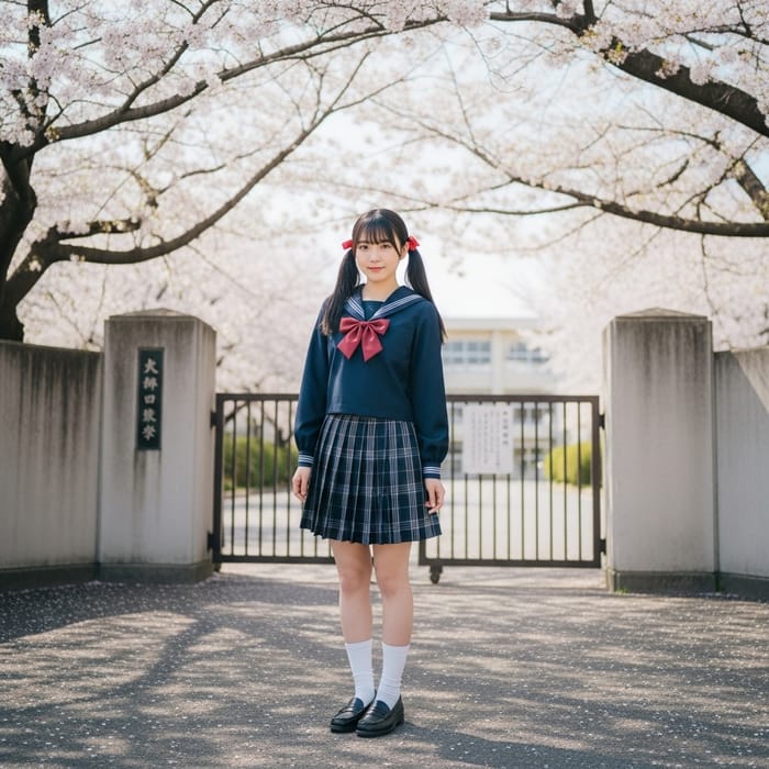 Japanese JK Girl in Navy Sailor Suit | Classic School Uniform Japanese JK Girl in Navy Sailor Suit | Classic School Uniform