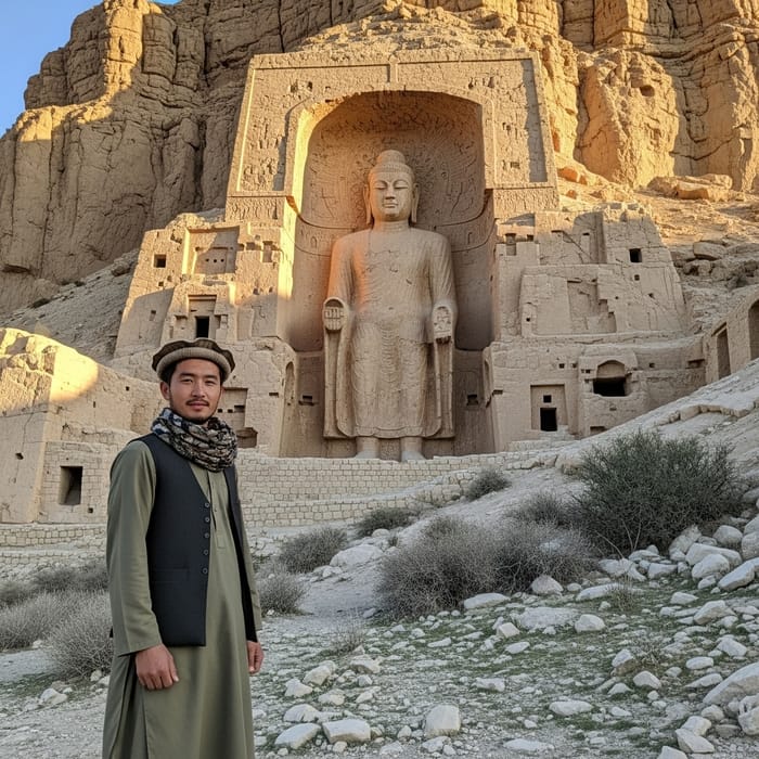 Millennial Hazara Man in Traditional Attire in Bamyan
