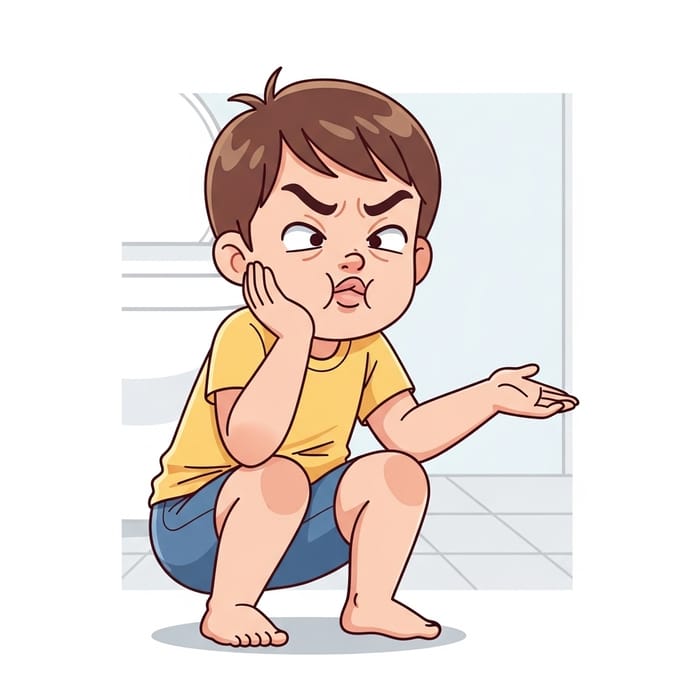Funny Child Illustration | Child Making Silly Face Funny Child Illustration | Child Making Silly Face
