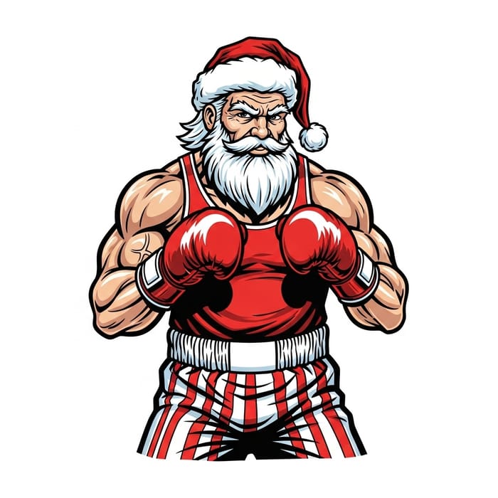 Santa Claus Boxing Gloves T-Shirt Design