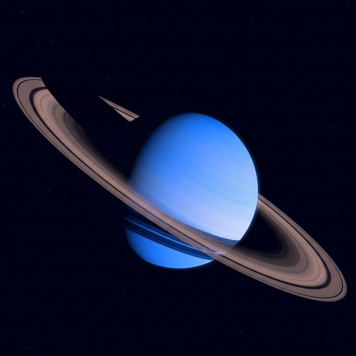 Blue Saturn - Cosmic Beauty in Blue