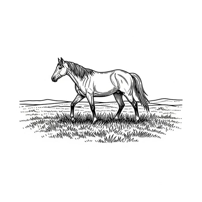 Elegant Black and White Horse T-Shirt Design Elegant Black and White Horse T-Shirt Design