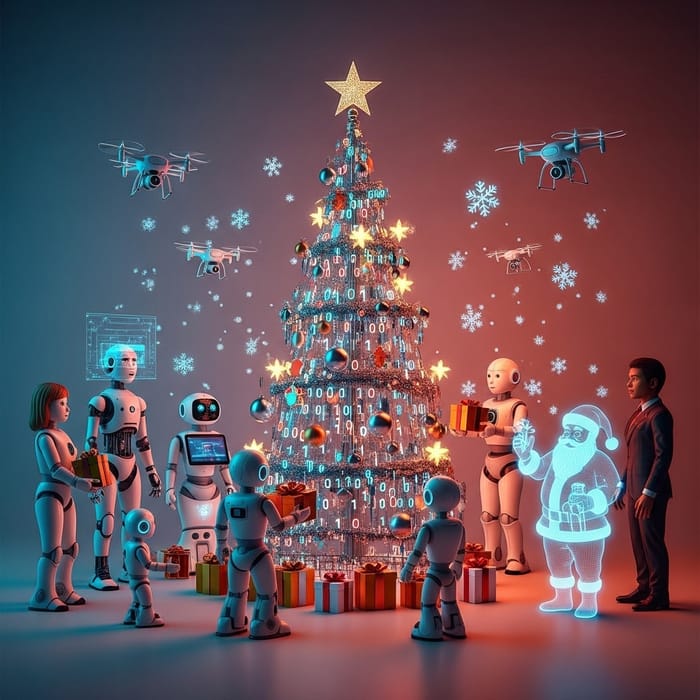 Artificial Intelligence Christmas Scene Artificial Intelligence Christmas Scene