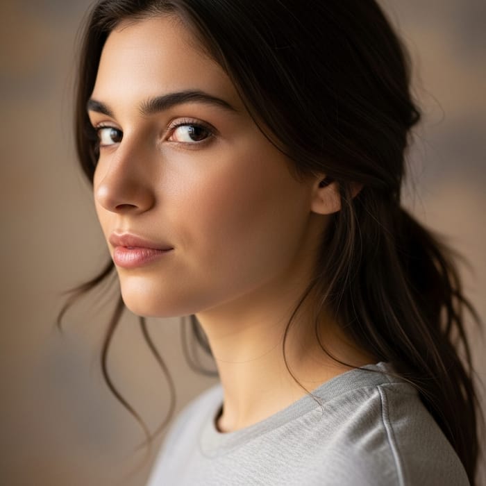 Side Profile of a Regular Girl | Casual Pose with Subtle Lighting