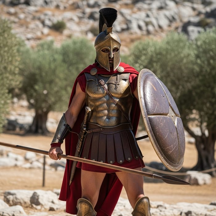 Spartan Hoplite Warrior with Bronze Age Flair