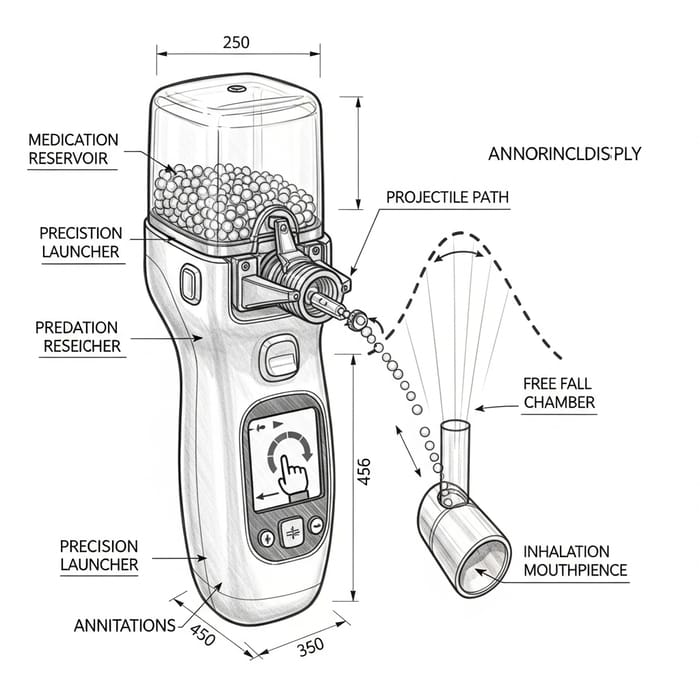 Sketch of Medical Device for Precise Inhalation Medication Delivery Sketch of Medical Device for Precise Inhalation Medication Delivery