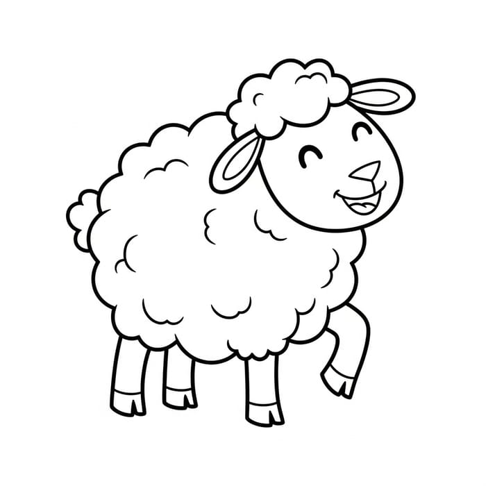 Playful Sheep Coloring Page | Classic Children's Book Illustration Playful Sheep Coloring Page | Classic Children's Book Illustration