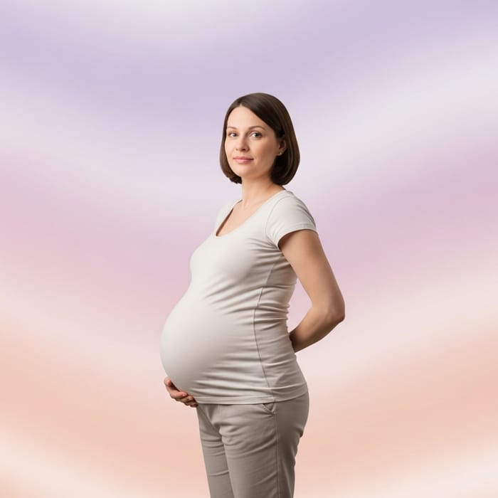 Confident Thin Woman with Large Belly - Serene and Stylish