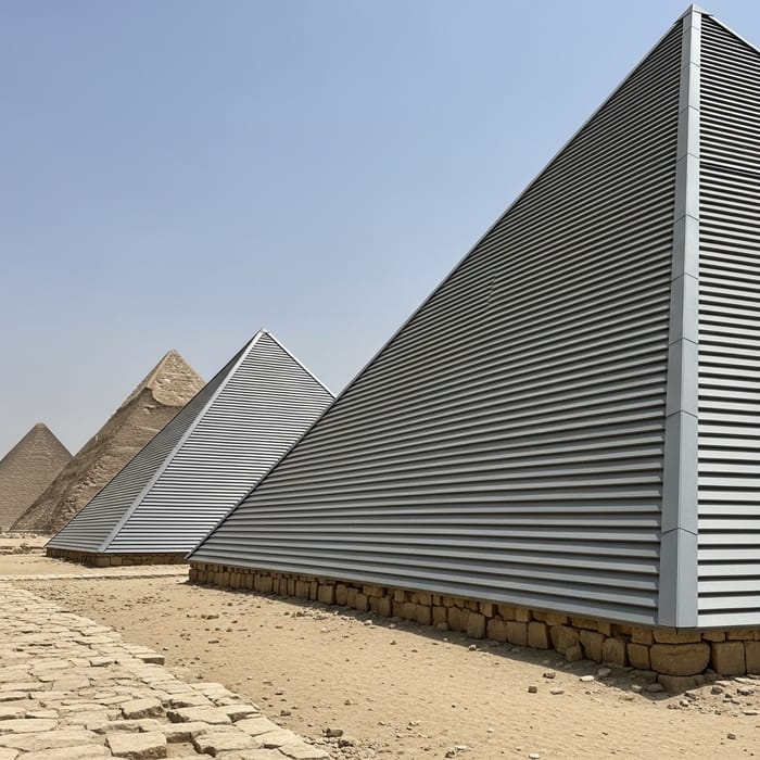 Ancient Egyptian Pyramids with Modern Metal Cassettes Ancient Egyptian Pyramids with Modern Metal Cassettes