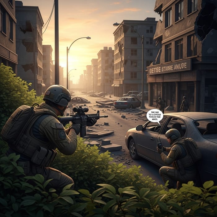 Intense First-Person Shooter | Tactical Gear Soldier in Urban Conflict Intense First-Person Shooter | Tactical Gear Soldier in Urban Conflict