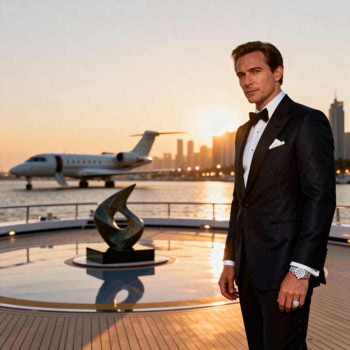 Cinematic Portrait of an Ultra-Wealthy Man Cinematic Portrait of an Ultra-Wealthy Man