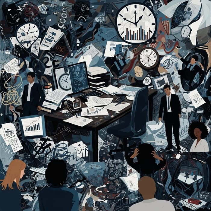 Workplace Anxiety Abstract Art - Symbolism of Stress