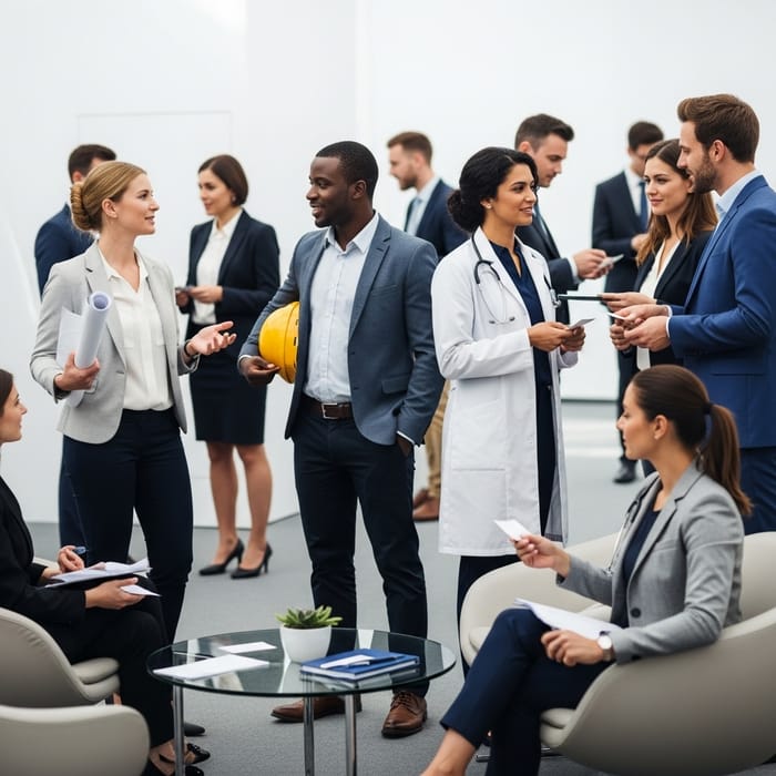 Professional Networking in Modern Minimalist Setting